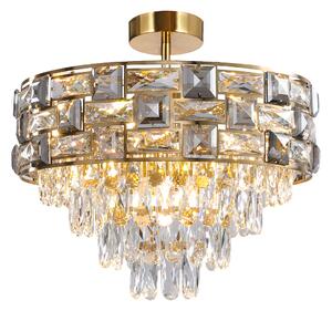 EUlight Luster Luxuria II, 1x krištáľové/zlaté kovové tienidlo, (fi 50cm), g