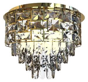EUlight Luster Luxuria I, 1x krištáľové/zlaté kovové tienidlo, (fi 48cm), g