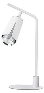 Stolná lampa Flower, 1x biele/chrómové kovové tienidlo, w