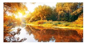 Foto obraz sklo tvrzené Rieka na jeseň osh-55244592