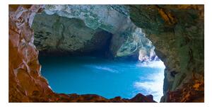 Moderný sklenený obraz z fotografie morská jaskyne