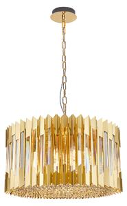 EUlight Luster Ritz, 1x krištáľové/zlaté kovové tienidlo, (fi 54cm), g