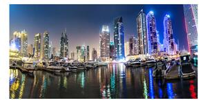 Foto obraz sklenený horizontálny nočné Dubai