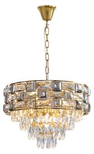 EUlight Luster Luxuria, 1x krištáľové/zlaté kovové tienidlo, (fi 50cm), g