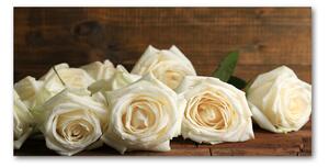 Foto obraz sklo tvrzené biele ruže osh-65934277