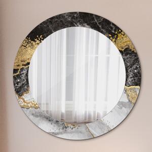 Okrúhle ozdobné zrkadlo na stenu Mramor a zlato