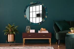 Okrúhle ozdobné zrkadlo na stenu Zelený malachitový mramor
