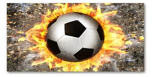 Foto obraz sklo tvrzené Horiace futbalová lopta