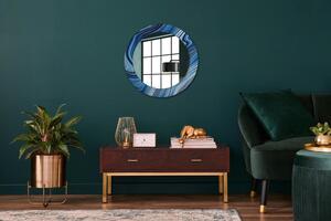 Okrúhle dekoračné zrkadlo s motívom Modrý mramor