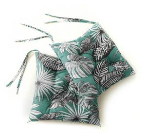 Súprava 2 sedákov na stoličku s tropickou potlačou
