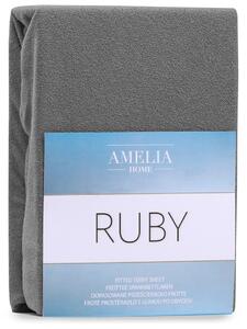 Froté prestieradlo s gumou AmeliaHome Ruby grafitové