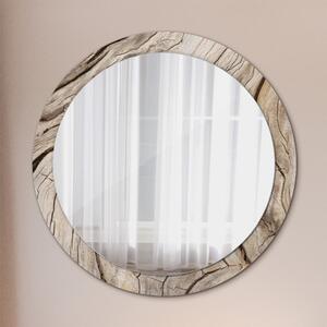 Okrúhle ozdobné zrkadlo Popraskané drevo