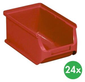 Plastové boxy PLUS 2, 102 x 160 x 75 mm, červené, 24 ks