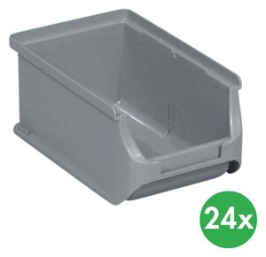 Plastové boxy PLUS 2, 102 x 160 x 75 mm, sivé, 24 ks
