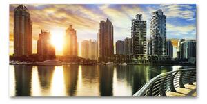 Moderný sklenený obraz z fotografie Dubai západ slnka