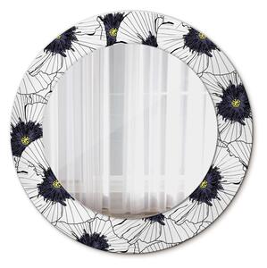 Okrúhle zrkadlo s potlačou Zloženie lineárnych kvetov