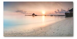 Foto obraz sklo tvrzené pláž Maldivy osh-87760968