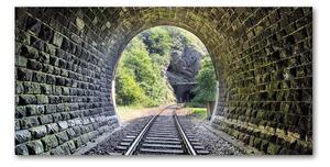 Moderný sklenený obraz z fotografie železničný tunel