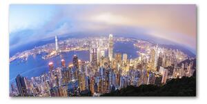 Foto obraz sklo tvrzené Hongkong panorámu osh-89343951