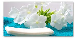 Foto obraz sklo tvrzené Biele kvety spa osh-89406381