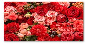 Foto obraz sklo tvrzené červené kvety osh-89362554