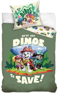 Bavlnené posteľné obliečky Labková patrola - Paw Patrol – Záchrana dinosaurov - 100% bavlna Renforcé - 70x90 cm + 140x200 cm