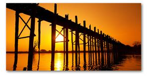 Foto obraz sklo tvrzené Most západ slnka osh-89928276