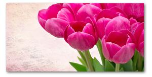 Foto-obraz fotografie na skle ružové tulipány