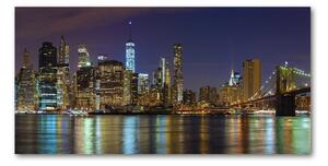 Foto obraz sklo tvrzené Manhattan noc osh-94053969