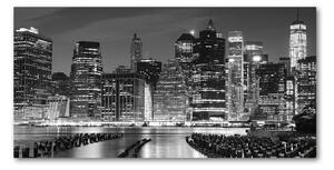 Moderný sklenený obraz z fotografie Manhattan noc