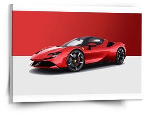 Sablio Obraz Ferrari na červeno-bielej - 150x110 cm