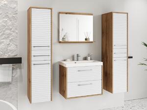 Kúpelňový nábytok Tomeq III, Farby: biela / biela fala, Sifón: bez sifónu, Umývadlová batéria: nie Mirjan24 5903211333019