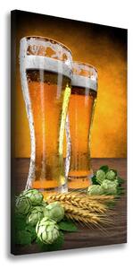 Vertikálny foto obraz na plátne Dva pohára piva