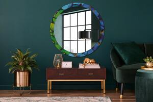 Okrúhle ozdobné zrkadlo Modrý a zelený motýľ