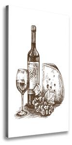 Vertikálny foto obraz na plátne Víno a Predjedlá