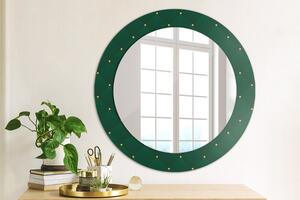 Okrúhle dekoračné zrkadlo s motívom Zelená luxusná šablóna
