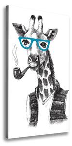 Vertikálny foto obraz na plátne Žirafa v okuliaroch