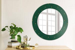 Okrúhle dekoračné zrkadlo s motívom Zelená luxusná šablóna