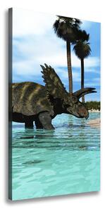 Vertikálny foto obraz na plátne Dinozaury na pláži