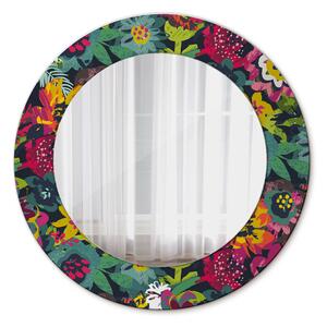 Okrúhle zrkadlo s potlačou Ručne maľované kvety