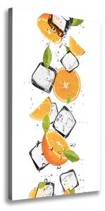 Vertikálny foto obraz na plátne Pomaranče a ľad