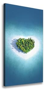Vertikálny foto obraz na plátne Pláž tvar srdce