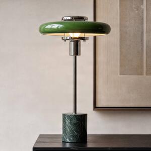 Lindby stolová lampa Branford, retro, zelená, kov/mramor, Zelená, Obývacia izba / jedáleň, kov, Vintage, Stojacie svietidlo