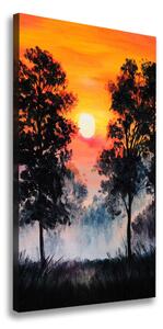 Vertikálny foto obraz na plátne Západ slnka les