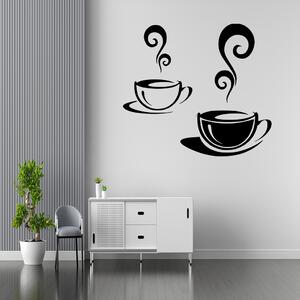 Veselá Stena Samolepka na stenu Biela a čierna káva Farba: čierna