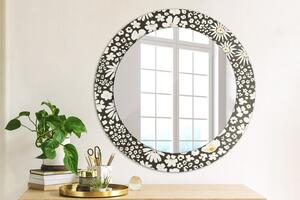Okrúhle dekoračné zrkadlo s motívom Slonovina stokrota