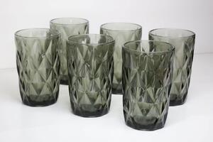 Sivé sklenené poháre vysoké 390ml 6ks