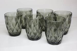 Sivé sklenené poháre 270ml 6ks