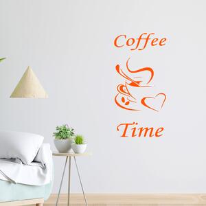 Veselá Stena Samolepka na stenu Coffee time Farba: čierna