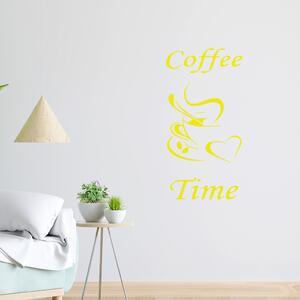 Veselá Stena Samolepka na stenu Coffee time Farba: čierna